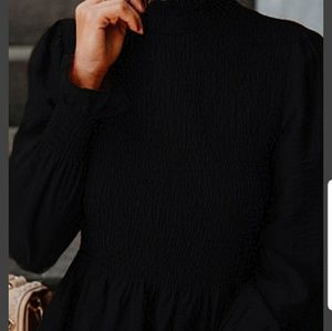 black high neck blouse